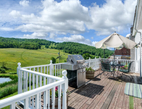 Deck Overlooking pond and stream  — 624 Brownell Road